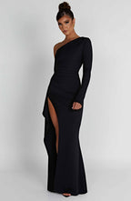 VESTIDO LONGO COM FENDA E DECOTE LATERAL - DIAMOND