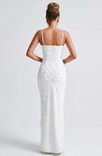 VESTIDO LONGO COM ALÇAS E FENDA LATERAL - FELINE