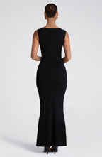 VESTIDO LONGO COM DECOTE RETO E ALÇAS - DIANA