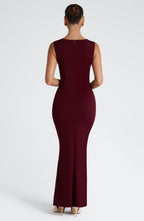 VESTIDO LONGO COM DECOTE RETO E ALÇAS - DIANA