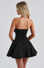 VESTIDO MINI DRAPEADO COM LAÇO FRONTAL - VIENA