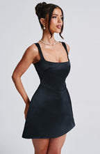 VESTIDO MINI COM ALÇAS E DECOTE RETO - CELINE