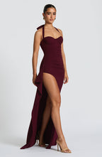 VESTIDO LONGO COM ALÇAS E FENDA LATERAL - MAISA