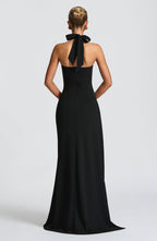 VESTIDO LONGO COM ALÇAS E FENDA LATERAL - MAISA