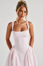 VESTIDO MIDI BUSTIER COM AMARRAÇÃO NAS COSTAS - FIONA