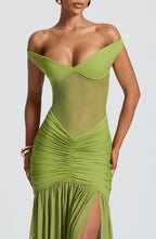 VESTIDO LONGO EM TULE COM FENDA LATERAL - DIONNE