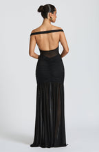 VESTIDO LONGO EM TULE COM FENDA LATERAL - DIONNE