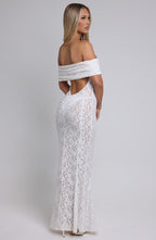 VESTIDO LONGO EM RENDA COM DECOTE OMBRO A OMBRO - CLOE
