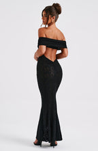 VESTIDO LONGO EM RENDA COM DECOTE OMBRO A OMBRO - CLOE