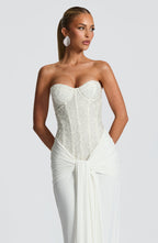 VESTIDO LONGO BUSTIER COM AMARRAÇÃO FRONTAL - MELANY