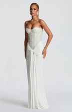 VESTIDO LONGO BUSTIER COM AMARRAÇÃO FRONTAL - MELANY