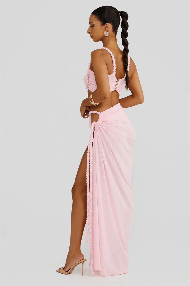 CONJUNTO COM ALÇAS TRANÇADAS E FENDA LATERAL - JADE - Use Viviena