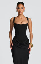 VESTIDO LONGO BUSTIER COM AMARRAÇÃO NAS COSTAS - ELENA - Use Viviena