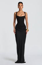 VESTIDO LONGO BUSTIER COM AMARRAÇÃO NAS COSTAS - ELENA - Use Viviena