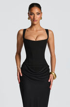 VESTIDO LONGO BUSTIER COM AMARRAÇÃO NAS COSTAS - ELENA - Use Viviena