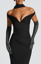 VESTIDO LONGO COM DECOTE OMBRO A OMBRO - VENUS - Use Viviena