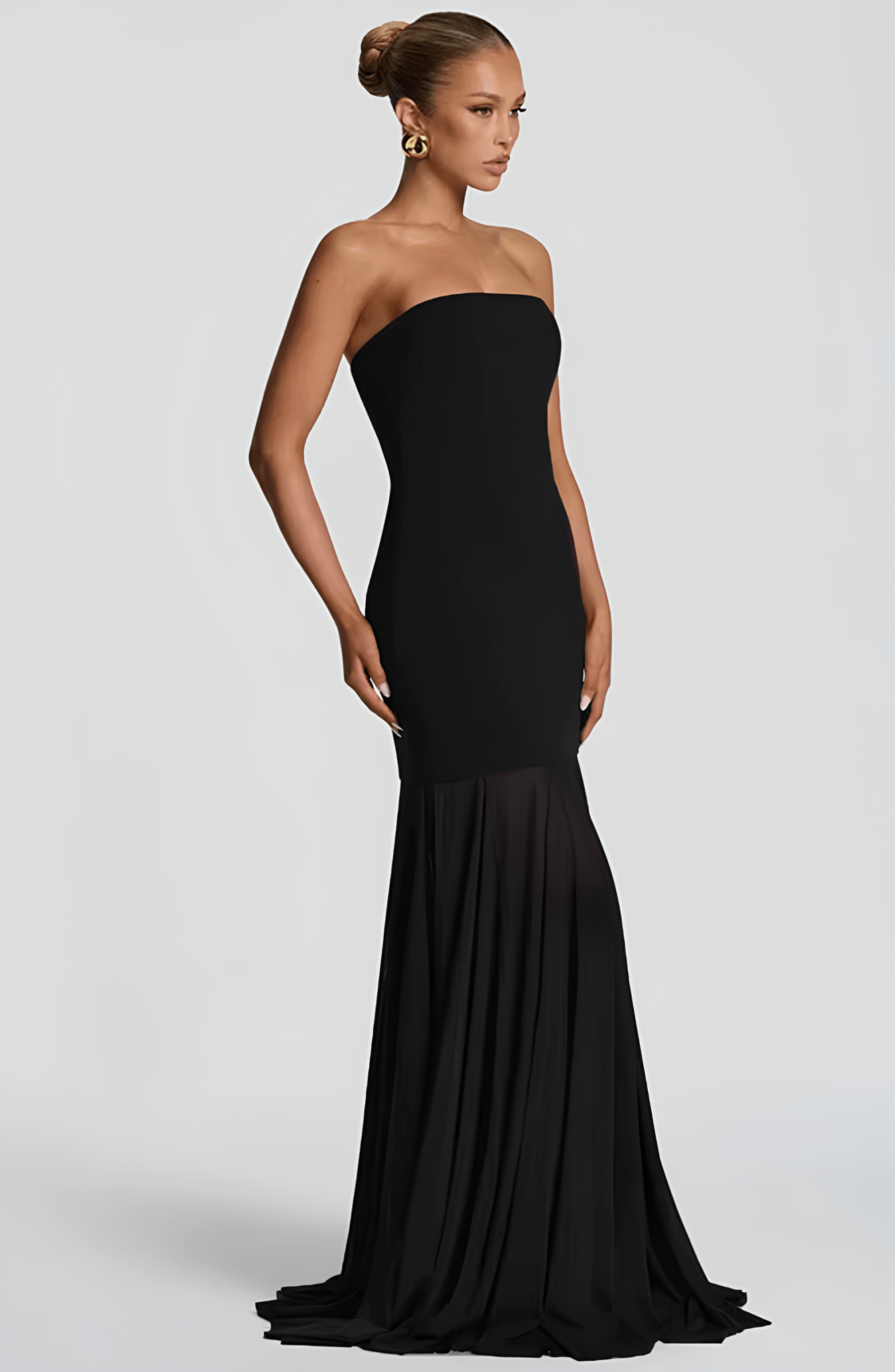 VESTIDO LONGO EM TULE COM DECOTE RETO - MELISSA - Use Viviena