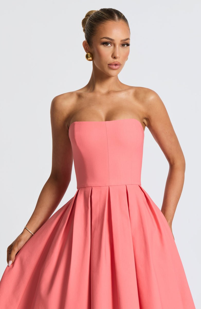 VESTIDO MIDI BUSTIER PLISSADO - SOFIA - Use Viviena